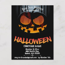 Halloween Invitation Card - Jack O Halloween Party Invite Postcard