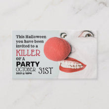 Halloween Invitation Card - Killer Clown Halloween Party Invitation