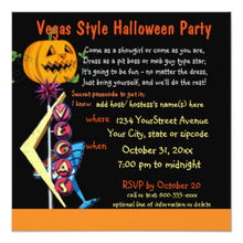 Halloween Invitation Card - Las Vegas Halloween Party Invitation