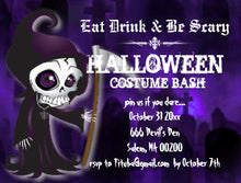 Lil Grim Halloween Party Invite Postcard