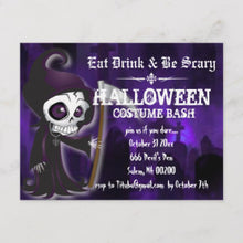 Halloween Invitation Card - Lil Grim Halloween Party Invite Postcard