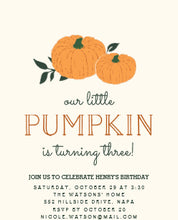 Little Pumpkin Fall Birthday Party Invitation