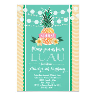 Luau Party Invitation For Birthday Shower Etc A