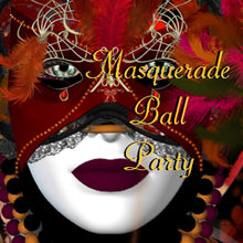 Masquerade Ball Party Mask Black Red 2 Invitation