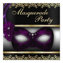 Halloween Invitation Card - Masquerade Party Invite