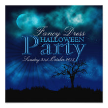 Halloween Invitation Card - Midnight Blue Halloween Nightsky Invitation