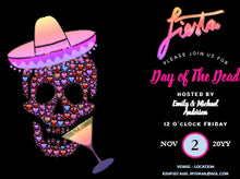 Modern Day Of The Dead Fiesta Invites Pink Black