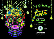Halloween Invitation Card - Modern Day Of The Dead Fiesta Invites Sugar Skull