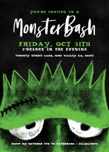 Monster Bash Spooky Frankenstein Halloween Party Invitation