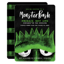 Halloween Invitation Card - Monster Bash Spooky Frankenstein Halloween Party Invitation