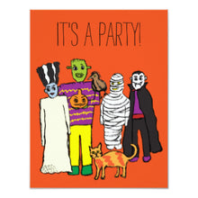 Halloween Invitation Card - Monsters Halloween Party Invitation