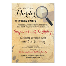 Halloween Invitation Card - Murder Mystery Dinner Party Clues Invite