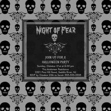 Halloween Invitation Card - Night Of Fear Skull Halloween Party Invitation