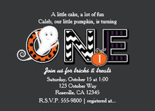 Halloween Invitation Card - One Halloween Fall 1st Birthday Party Invitation