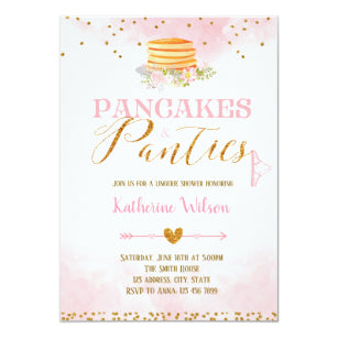 Pancakes And Panties Lingerie Card Invitation