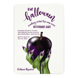 Halloween Invitation Card - Poison Apple Halloween Invitation