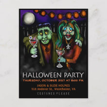 Halloween Invitation Card - Postcard Invitation Frankenstein Date