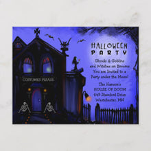 Postcard Invitation Halloween Haunted House
