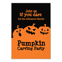 Halloween Invitation Card - Pumpkin Carving Party Invitation