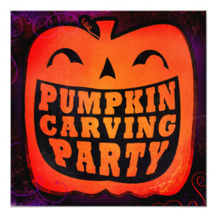 Halloween Invitation Card - Pumpkin Carving Party Invitations