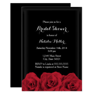 Red Rose Bridal Shower Invite