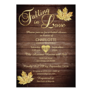 Rustic Country Falling In Love Bridal Shower Invitation