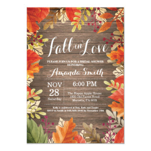 Rustic Fall Bridal Shower Invitation Card