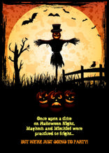 Scarecrow Moonlight Halloween Party Card