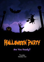 Scary Graveyard Pumpkin Witch Halloween Party Invitation