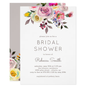 Simply Pretty Editable Color Bridal Shower Invite