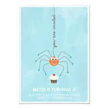 Halloween Invitation Card - Spider And A Cupcake Birthday Party Invitation
