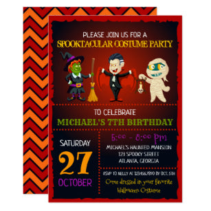 Halloween Invitation Card - Spooktacular Halloween Birthday Invitation