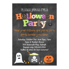 Halloween Invitation Card - Spooktacular Halloween Party Chalkboard Invitation