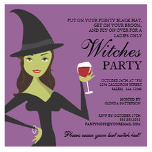 Spooky Chic Witch Party Halloween Invitation