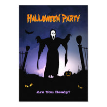 Spooky Ghost Graveyard Pumpkin Halloween Party Invitation
