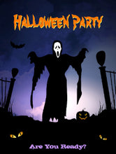 Halloween Invitation Card - Spooky Ghost Graveyard Pumpkin Halloween Party Invitation