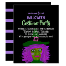 Halloween Invitation Card - Spooky Halloween Witch Costume Party Invitation