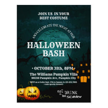 Halloween Invitation Card - Spooky Witch House Pumpkin Halloween Party Invite-Rd6ed