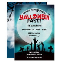 Spooky Zombie Graveyard Halloween Party Invitation