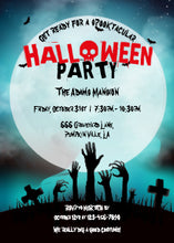 Halloween Invitation Card - Spooky Zombie Graveyard Halloween Party Invitation