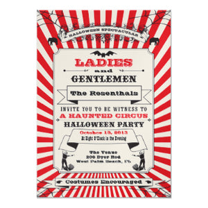 Steampunk Circus Halloween Party Invitation