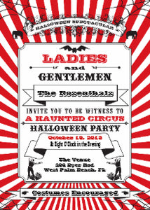 Halloween Invitation Card - Steampunk Circus Halloween Party Invitation