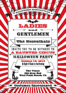 Halloween Invitation Card - Steampunk Circus Halloween Party Invitation