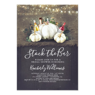 Stock The Bar Fall Party Bridal Shower Invitation