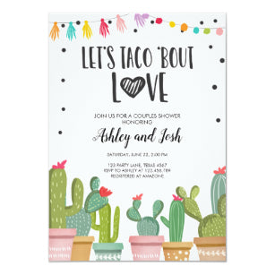 Taco Bout Love Fiesta Couples Shower Invite Cactus 1