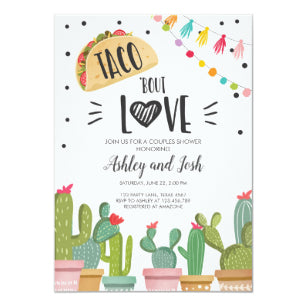 Taco Bout Love Fiesta Couples Shower Invite Cactus