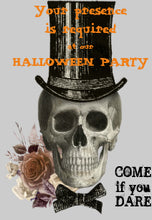 Top Hat Skull Halloween Party Invitation