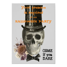 Halloween Invitation Card - Top Hat Skull Halloween Party Invitation