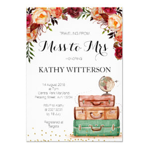 Travel Themed Bridal Shower Invitation