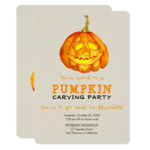Halloween Invitation Card - Trendy Halloween Simple Pumpkin Carving Party Invitation